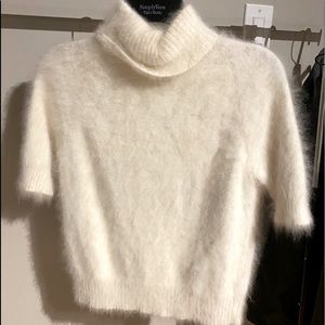 Angora rabbit fur short sleeve top